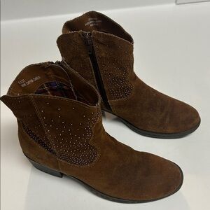 BOC Brown Suede Ankle Boots with Studded/Embellished Detail